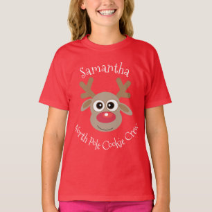 Camiseta Reindeer North Pole Cookie Crew Divertido Natal Ve
