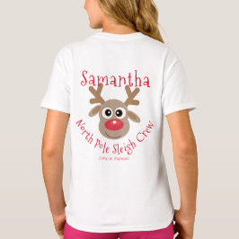 Camiseta Reindeer North Pole Sleigh Crew Natal