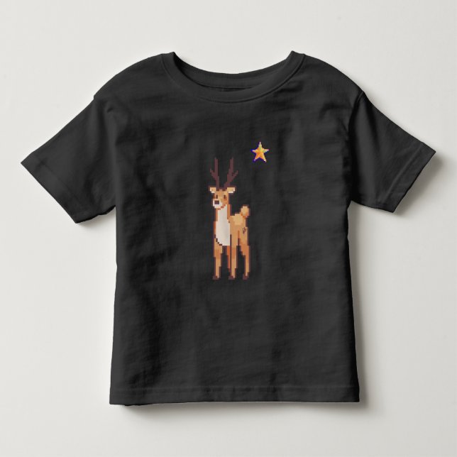 Camiseta Reindeer, pixelart, pixel art (Frente)