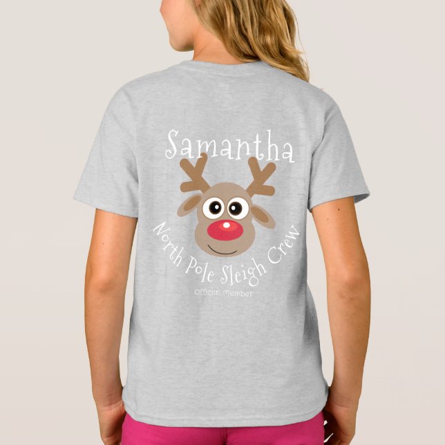 Camiseta Reindeer Pole Norte - Cinza de Natal para Tripulan (Verso)