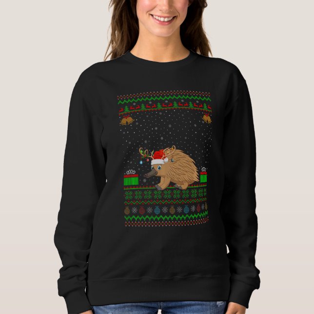 Camiseta Reindeer Santa Hat Matando Ugly Echidna Natal (Frente)
