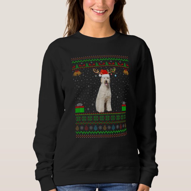 Camiseta Reindeer Santa Hat Matching Ugly Labradoodle Chris (Frente)