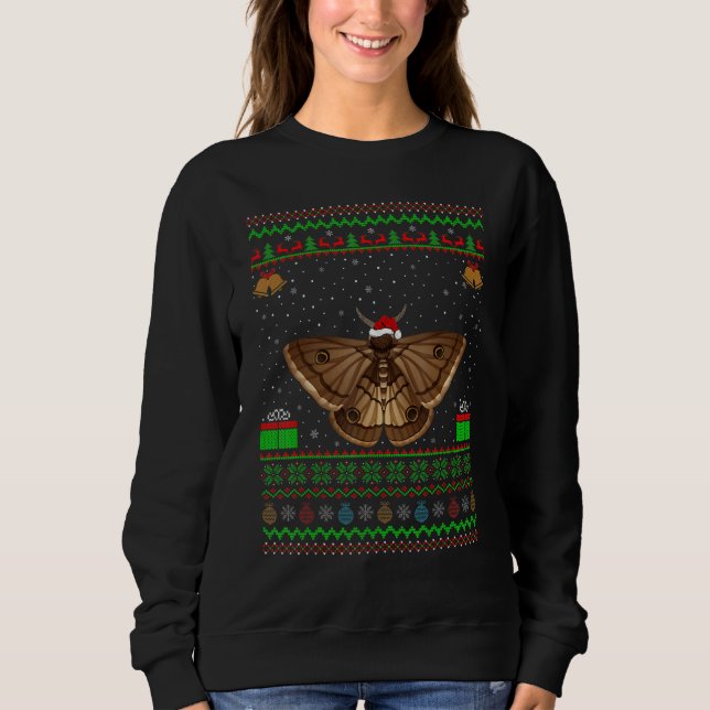 Camiseta Reindeer Santa Hat Matching Ugly Moth Bird Christm (Frente)