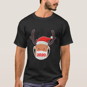 Camiseta Reindeer Vestindo Mask Quarantine 2020 Para Christ