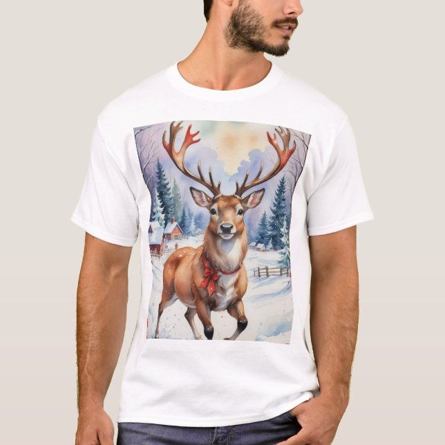 Camiseta Reindeer Wonderland: Feriado Feliz (Frente)