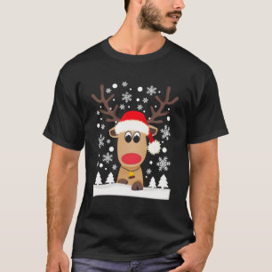 Camiseta Reindeer Xmas Snowflakes Para O Natal