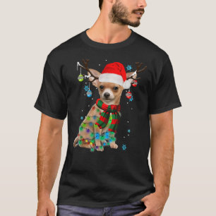 Camiseta Reindet Chihuahua Cachorro Voa De Natal Engraçado 