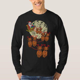 Camiseta Reindet Dachshund Papais noeis de Natal Pet Weiner