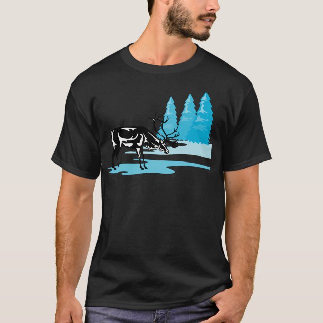 Camiseta Reindete Em Retro De Inverno (Frente)