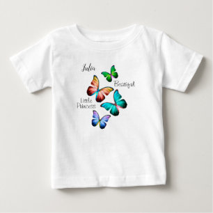 Camiseta Reino Colorido das Borboletas do Arco-Íris Azul Mo