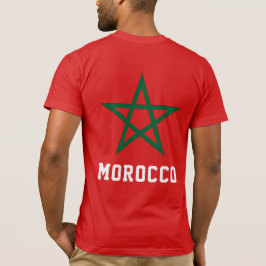 Camiseta Reino de Marrocos Flag Red Star Marroquino