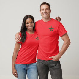 Camiseta Reino de Marrocos Flag Red Star Marroquino