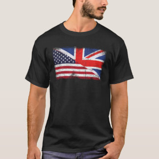 Camiseta Reino Unido - América Flag Half British Half Amer