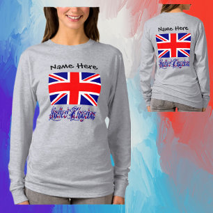 Camiseta Reino Unido e Bandeira Britânica Personalizados 