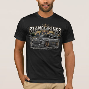 Camiseta Reis da Postura Automobilística Luxuosa Derrubada 