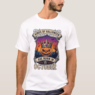 Camiseta Reis Do Halloween Nascem Coroa De Abóbora De Outub