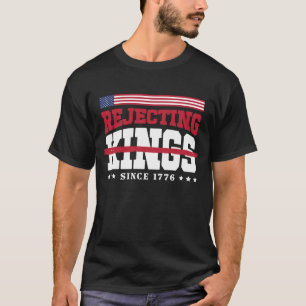 Camiseta Rejeitando Reis Desde 1776 Vermelho Branco Azul