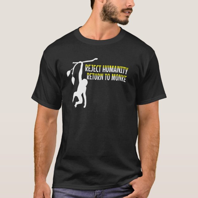 Camiseta Rejeitar o retorno da humanidade ao macaco Monke M (Frente)