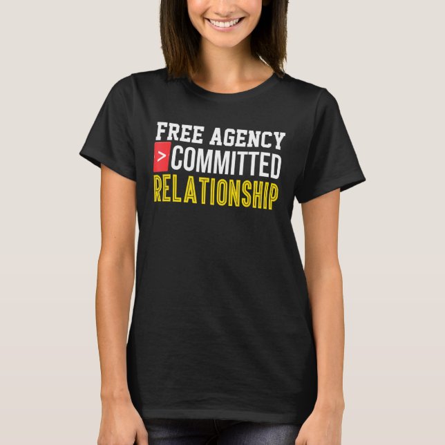 Camiseta Relação Comprometida Com solteiro Namorando Online (Frente)