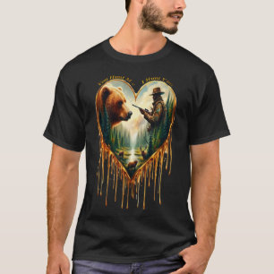 Camiseta Relação entre Hunter Grizzly Bear e Deer
