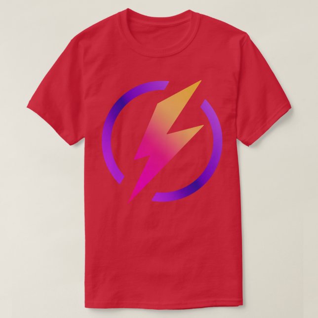 Camiseta Relâmpago de cores vívidas (Frente do Design)