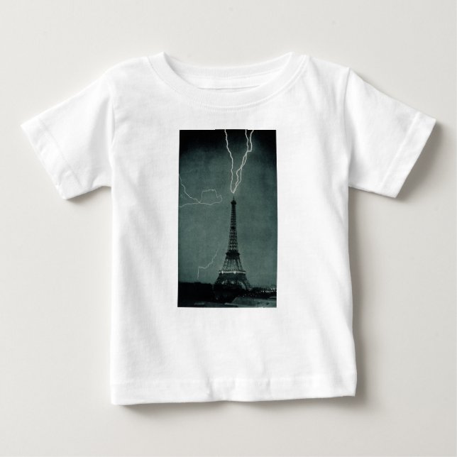 Camiseta Relâmpago em choque com a Torre Eiffel (Frente)