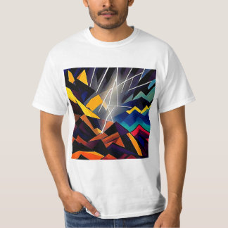 Camiseta Relâmpago sobre Picos de Montanha 1