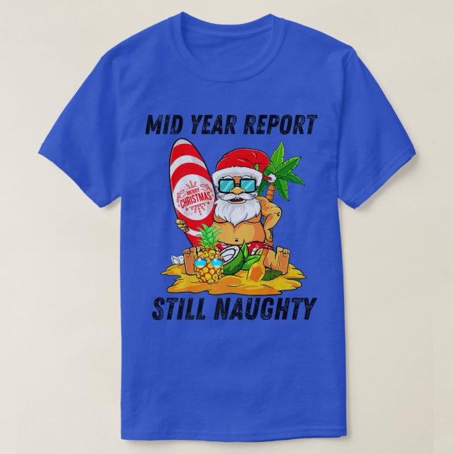 Camiseta Relatório de Ano de médio ainda malvado Natal em j (Frente do Design)