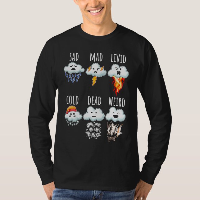 Camiseta Relatório de Diferenças de Nuvens do Tempo Previsã (Frente)