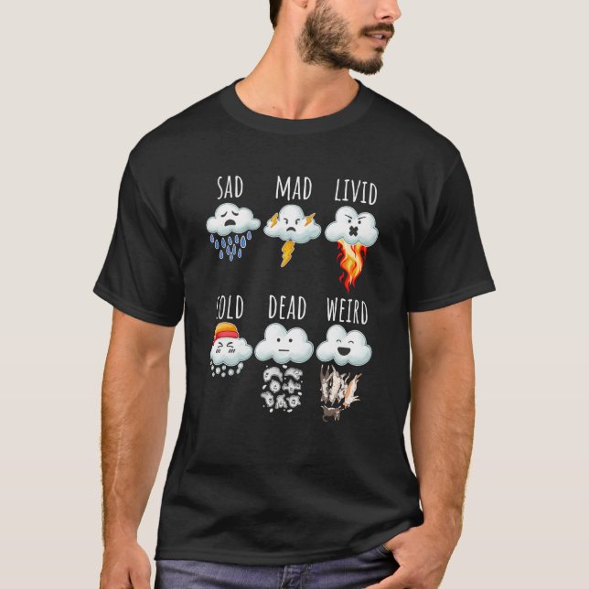 Camiseta Relatório de Diferenças de Nuvens do Tempo Previsã (Frente)