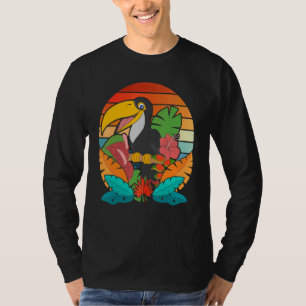 Camiseta Relatório de Folhas Tropicais de Animais Selvagens