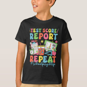 Camiseta Relatório de pontuação de teste retro repetir psic