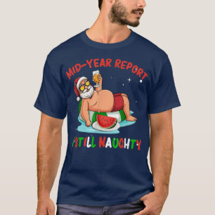 Camiseta Relatório do ano de médio ainda malvado Papai Noel
