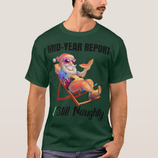 Camiseta Relatório do ano de médio ainda malvado Papai Noel