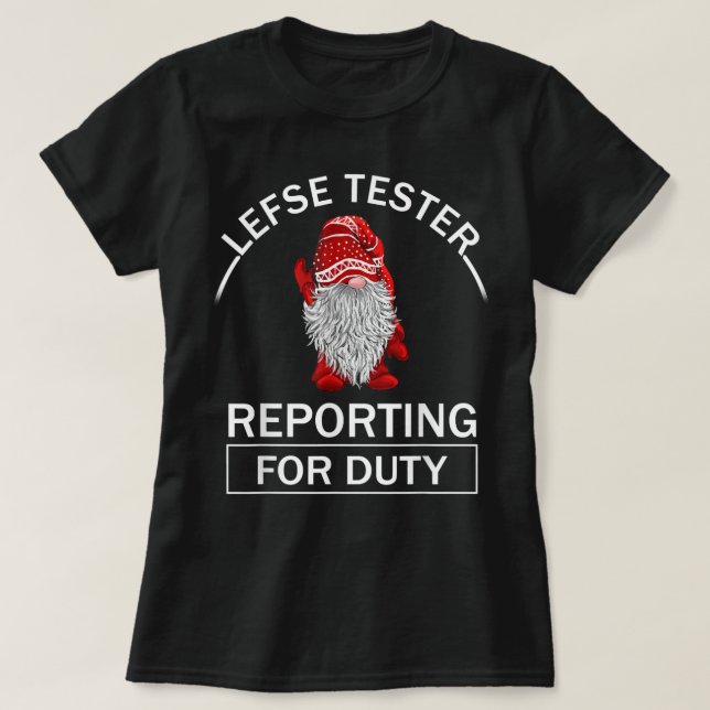 Camiseta Relatório do testador de esquerda para os gnomos d (Frente do Design)