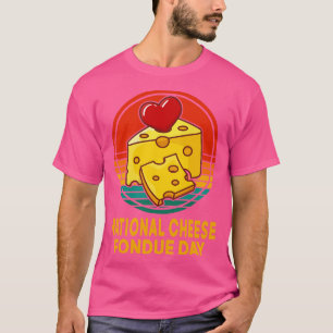 Camiseta Relatório Nacional de Queijo Fondue Day Coração En