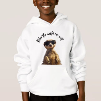 Camiseta Relax – The World Can Wait | Cool Meerkat with Sun