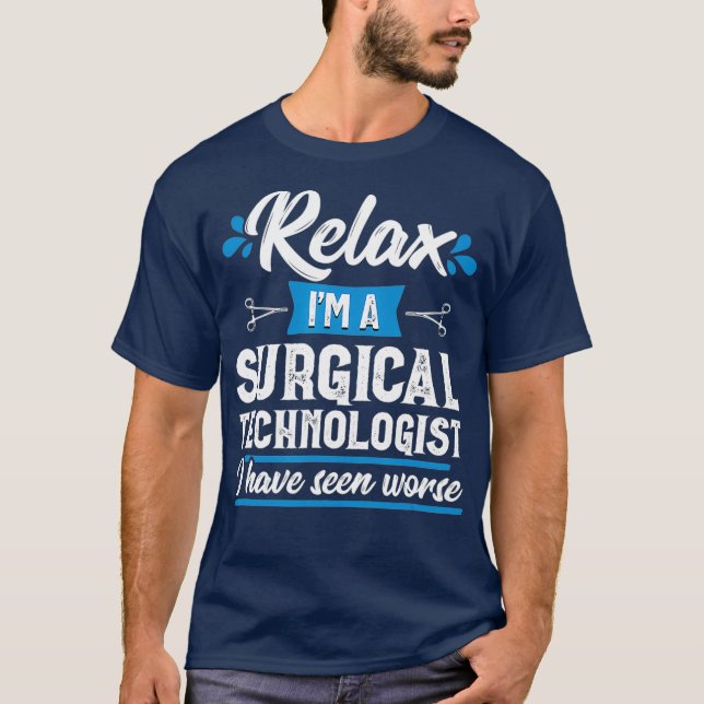 Camiseta Relaxa Tecnológica Cirúrgica Funny Scrub Tech (Frente)