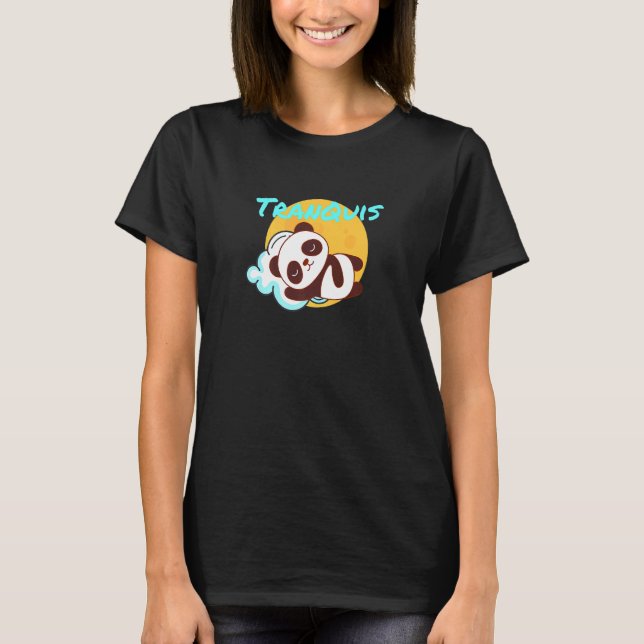 Camiseta Relaxado Tranquis ou Tranquilo Urso Panda (Frente)