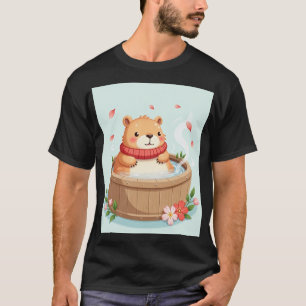 Camiseta Relaxamento da Capivara na Banheira Kawaii Adesivo