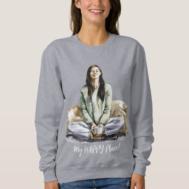 Camiseta Relaxamento de mulheres e café de Bebendo (Frente)