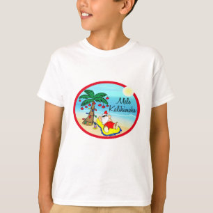 Camiseta Relaxamento sob o Natal do hawaiin do papai noel