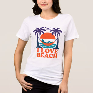 Camiseta Relaxando a design do pôr do sol de hammock na pra