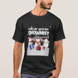 Camiseta Relaxando Com Meu Boneco De Neve De Natal