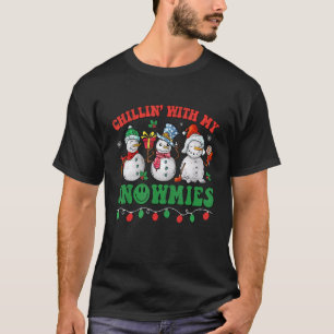 Camiseta Relaxando Com Meus Amigos de Neve Natal Professor