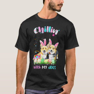 Camiseta Relaxando Com Meus Cachorros Orelhas de Coelho Cor
