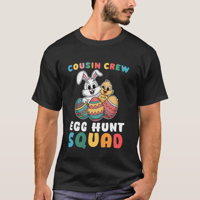 Camiseta Relaxando com minha turma da Páscoa Equipe do ovo  (Frente)
