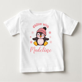 Camiseta Relaxando com o Nome Pinguim Fofo Natal Inverno 