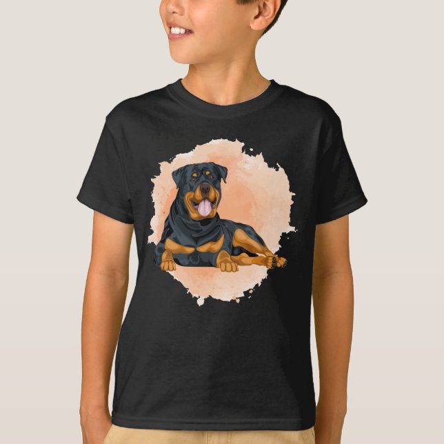Camiseta Relaxando o Cachorro Rottweiler (Frente)