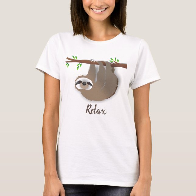 Camiseta Relaxe a marrom travando na ramificação da árvore (Frente)